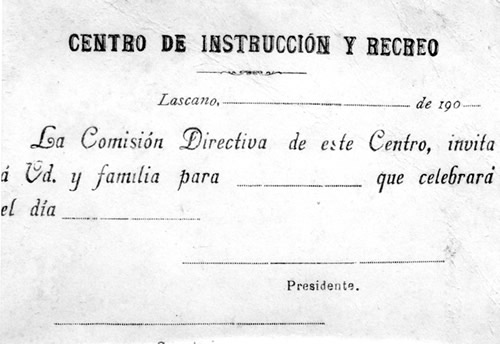 Invitación de época (década de 1900 a 1909)  