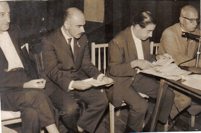 Mesa del Congreso (der. a izq.): Alberto Gallinal, Carlos Julio Pereyra,  Jorge Zeballos y Ernesto Amorín Larrañaga