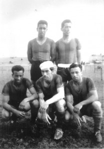 Los cinco hermanos Nogueira con la camiseta de Rampla Juniors F.C.