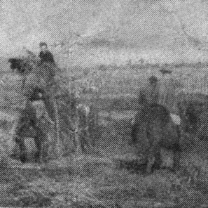 Algunos campesinos echan paja sobre el lodo del camino a Barrancas para volverlo transitable