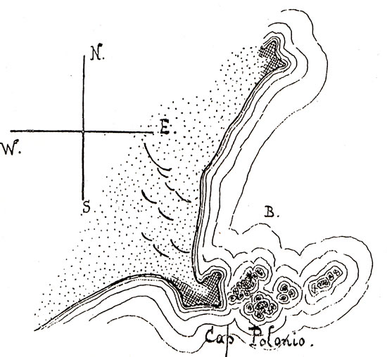 Croquis del Cabo Polonio realizado por el metereólogo polaco Henryk Arctowski.