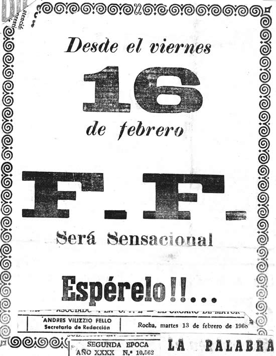 Propaganda de venta aniversario en el diario “La Palabra”